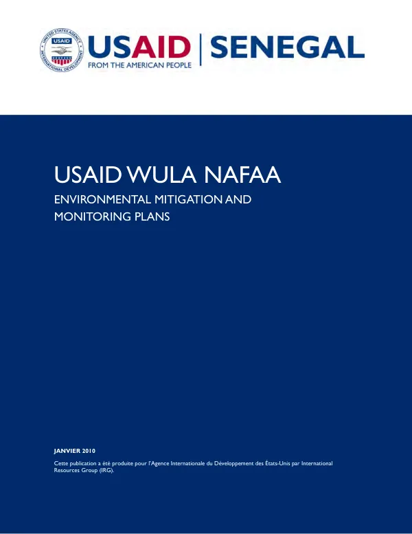 USAID wula nafaa : environmental mitigationand monitoring plan