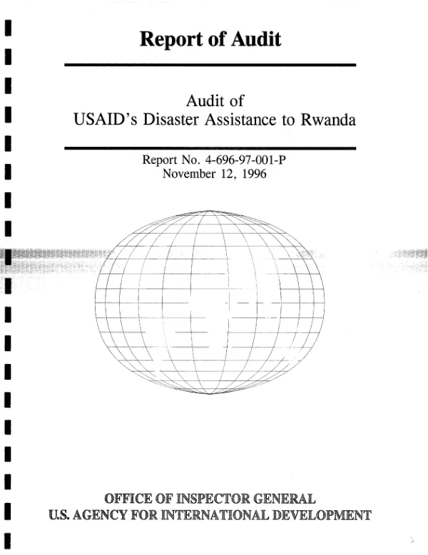 Audit of USAID"s disaster assistance to Rwanda