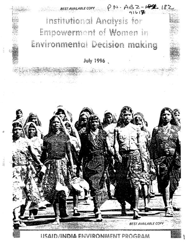 Institutional analysis for empowerment of women in environmental decision making