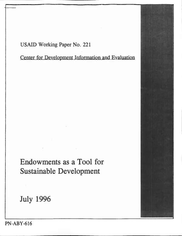 Endowments as a tool for sustainable development