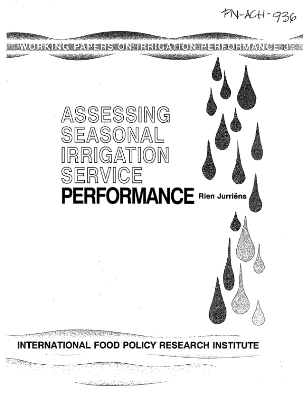 Assessing seasonal irrigation service performance