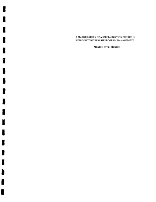 Market study of a specialization degree in reproductive health program management