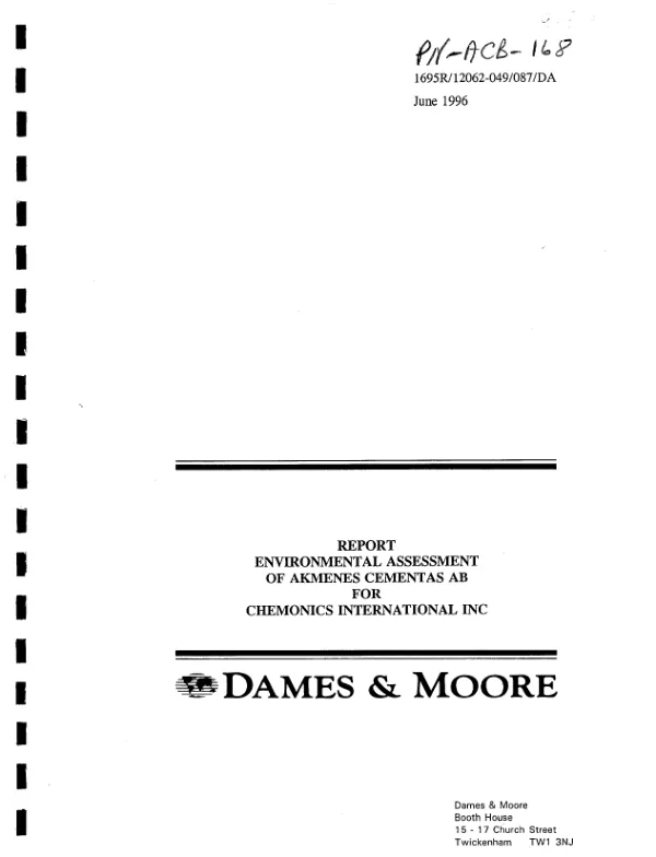 Report : environmental assessment of Akmenes Cementas AB for Chemonics International Inc.
