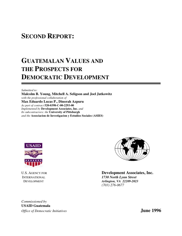 Second report : Guatemalan values and the prospects for democratic development