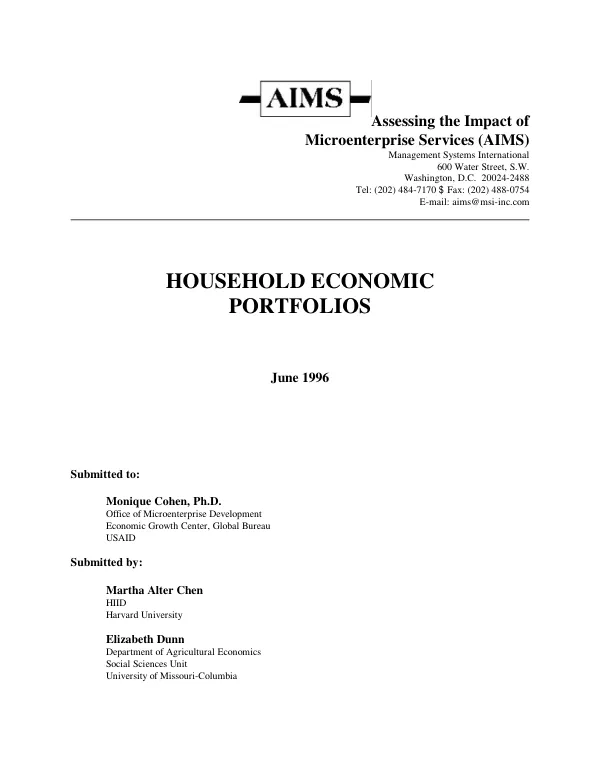 Household economic portfolios