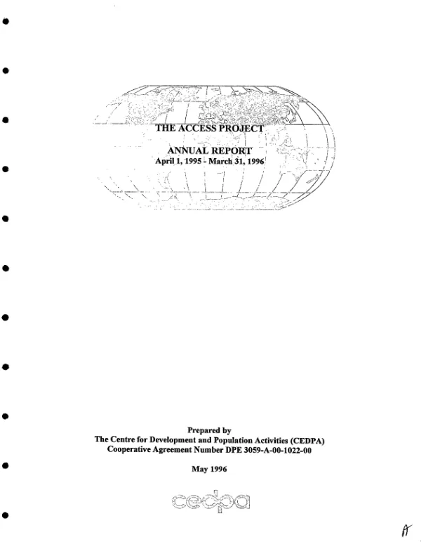 ACCESS project : annual report, April 1, 1995 - March 31, 1996