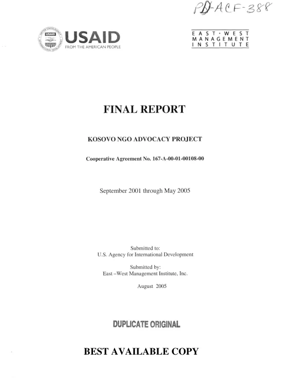 Linking relief and development in the Greater Horn of Africa : USAID constraints and recommendations