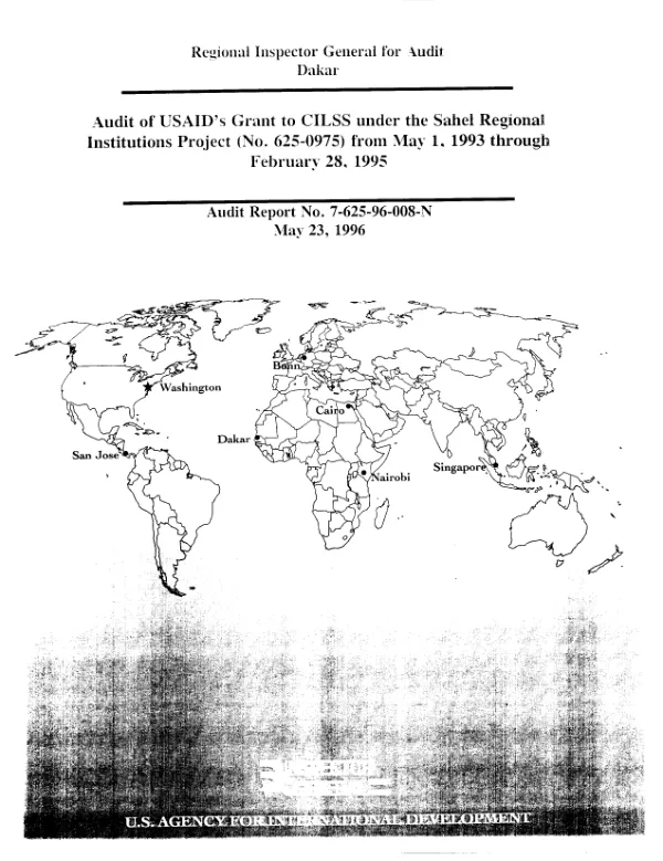 Audit of USAID"s grant to CILSS [Permanent Interstate Committee for Drought Control in the Sahel] under the Sahel regional institutions project (no. 625-0975) from May 1, 1993 through February 28, 1995