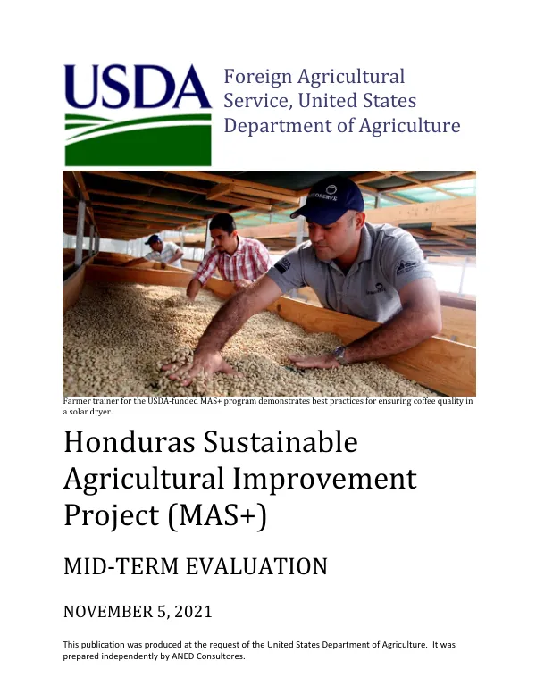 [USDA FY 2017 food for progress] Honduras sustainable agricultural improvement project (MAS+) : mid-term evaluation