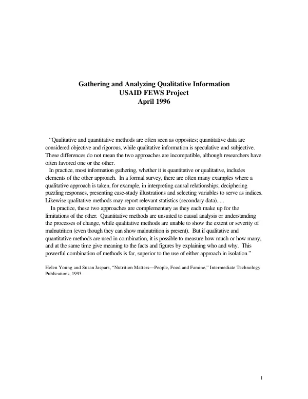 Gathering and analyzing qualitative information