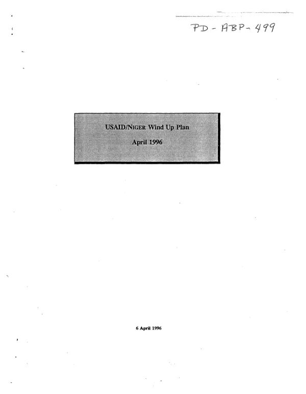 USAID/Niger wind up plan