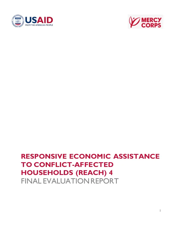 Responsive economic assistance to conflict-affected households (REACH) 4 : final evaluation report