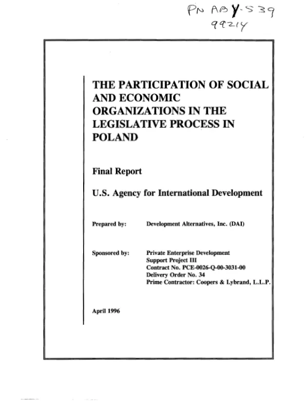 Participation of social and economic organizations in the legislative process in Poland