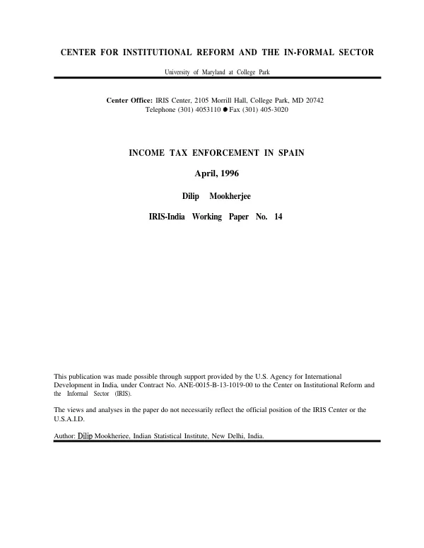 Income tax enforcement in Spain