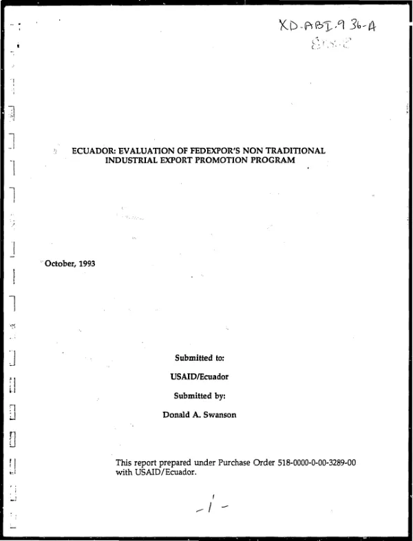 Ecuador : evaluation of FEDEXPOR's non-traditional industrial export promotion program