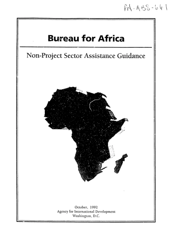 Bureau for Africa : non-project sector assistance guidance