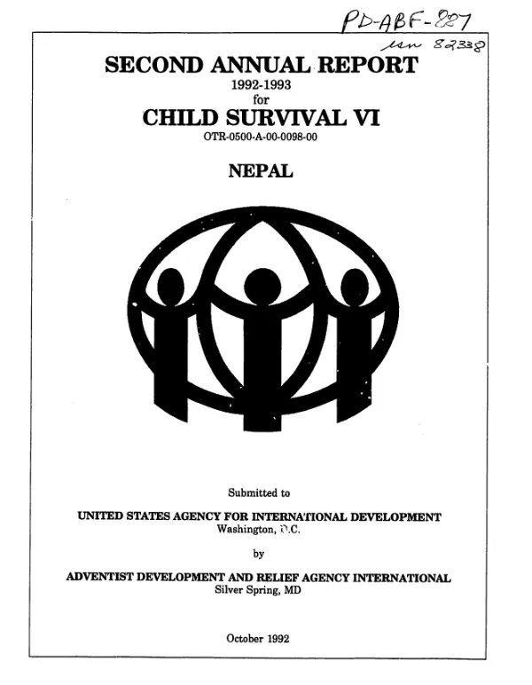 Second annual report, 1992-1993, for child survival VI, OTR-0500-A-00-0098-00 -- Nepal