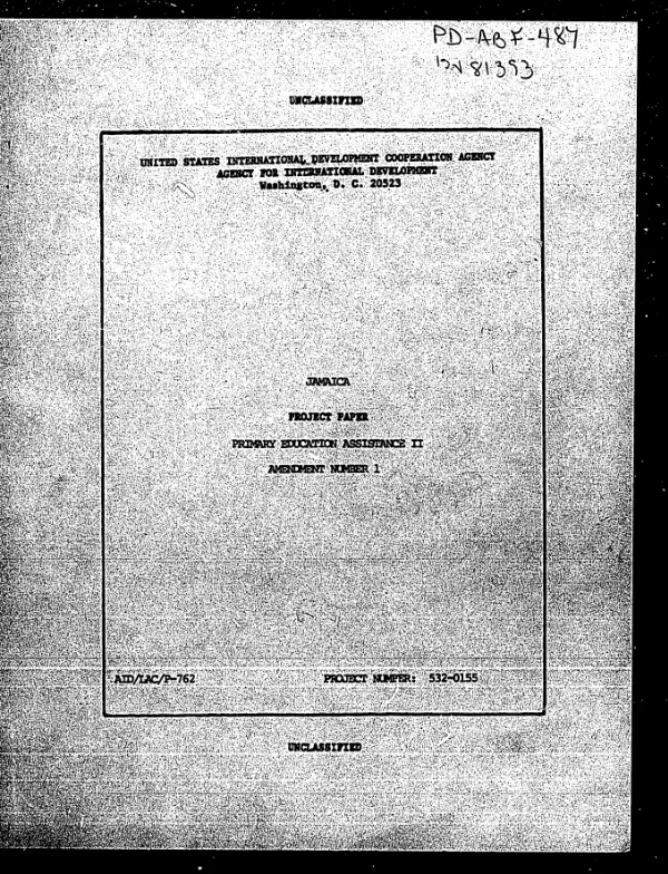 Primary education assistance II : amendment no. 1