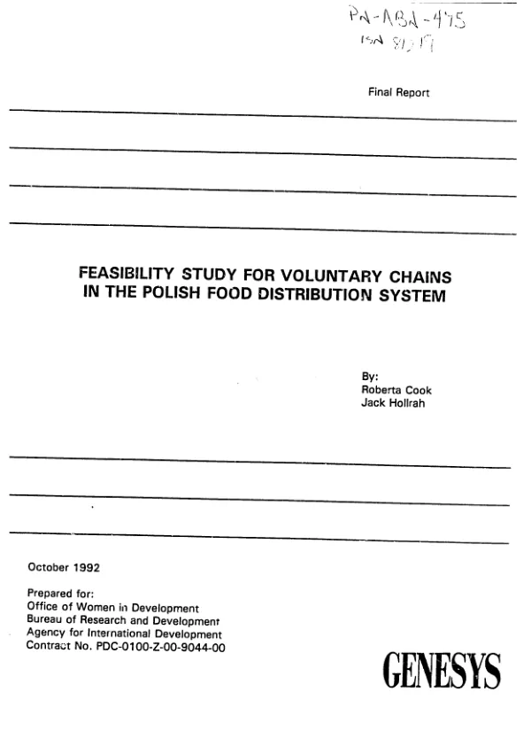 Feasibility study for voluntary chains in the Polish food distribution system