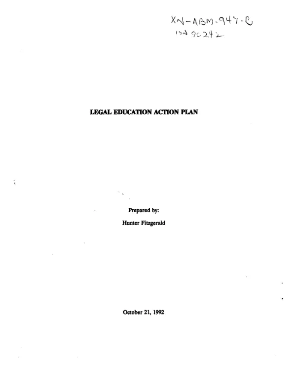 Legal education action plan