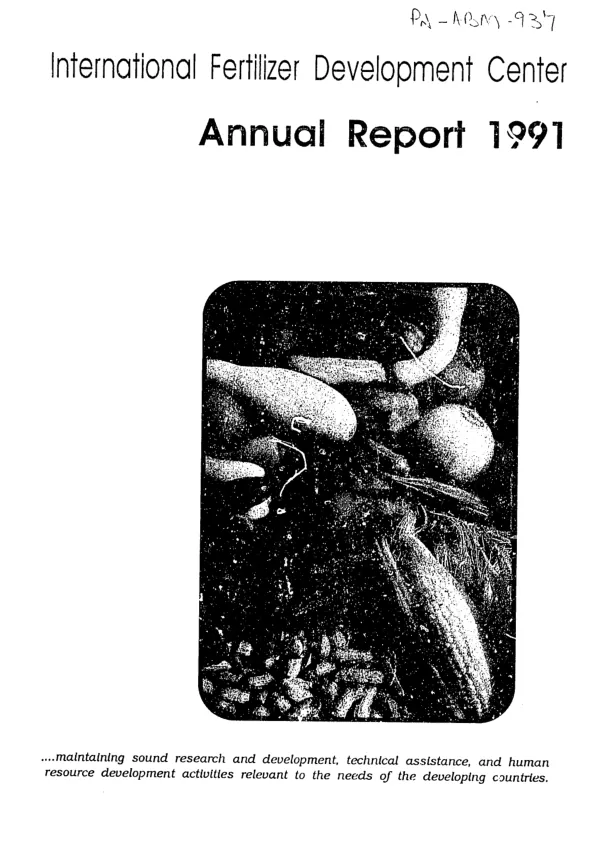International Fertilizer Development Center : annual report, 1991