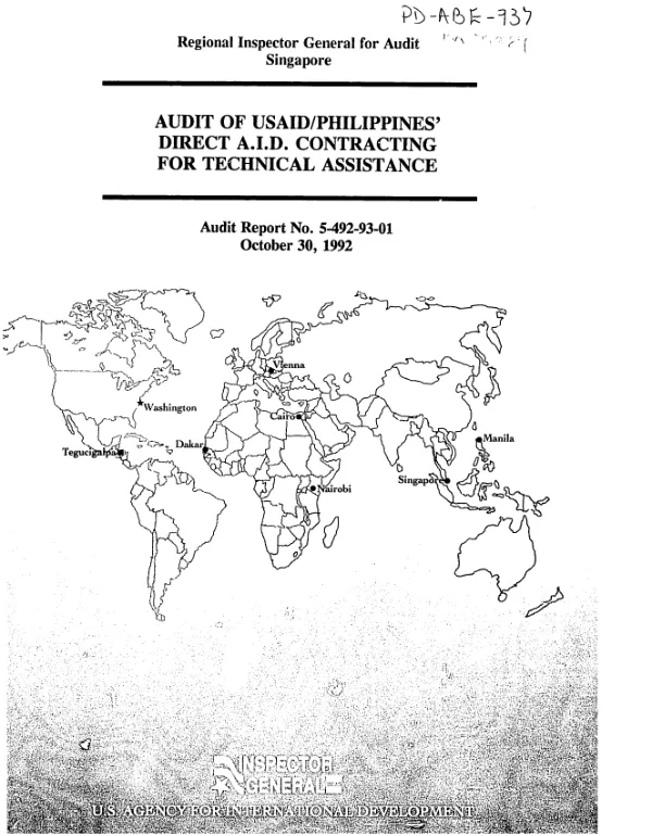 Audit of USAID/Philippines" direct AID contracting for technical assistance