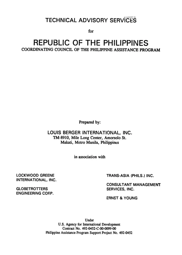 Manila South Tollway BOT [build-operate-transfer] project : draft final report, volume I-II-B