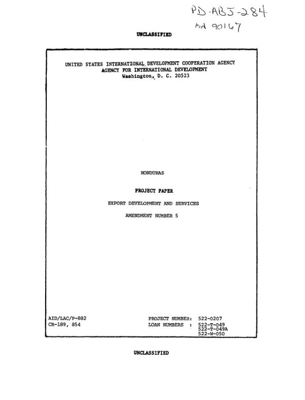 Export development and services : amendment no. 5