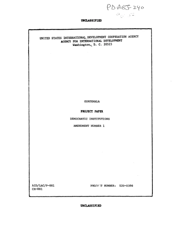 Democratic institutions : amendment no. 1