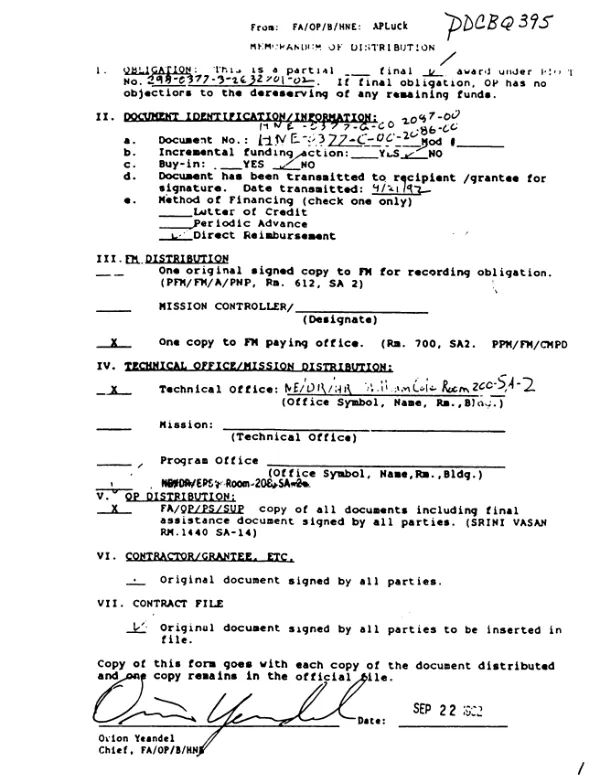 AID contract no. HNE-0377-C-00-2086-00 with Chemonics International Consulting Division to provide support to the democratic institutions support project in the Near East