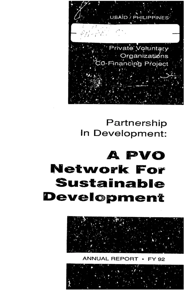 Partnership in development : a PVO network for sustainable development -- annual report, FY 92