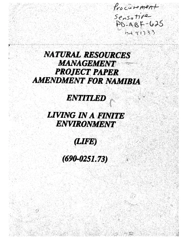 Regional natural resources management -- Namibia : amendment no. 3