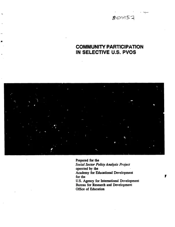 Community participation in selective US PVOs