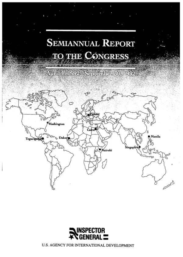 Semiannual report to the Congress : April 1, 1992-September 30, 1992