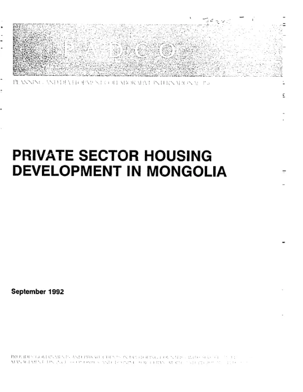 Private sector housing development in Mongolia