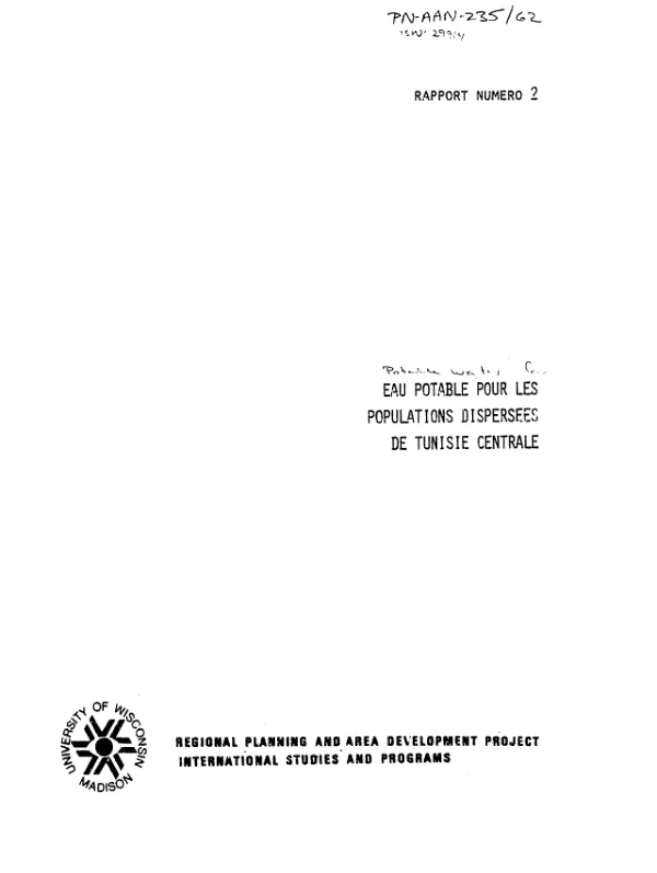 Eau potable pour les populations dispersees de Tunisie Centrale