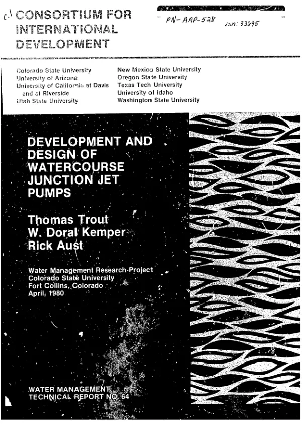 Development and design of watercourse junction jet pumps