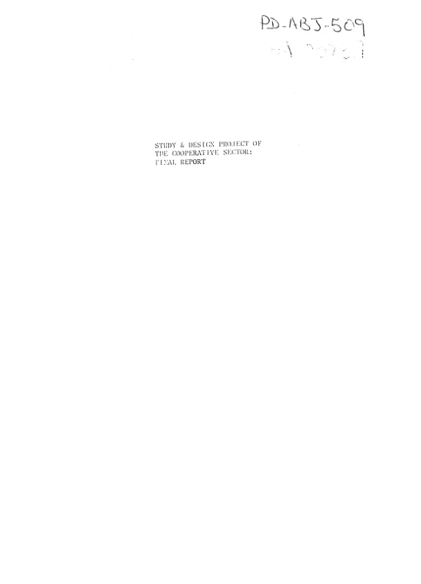 Study and design project of the cooperative sector : final report