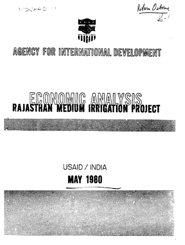 Economic analysis : Rajasthan medium irrigation project