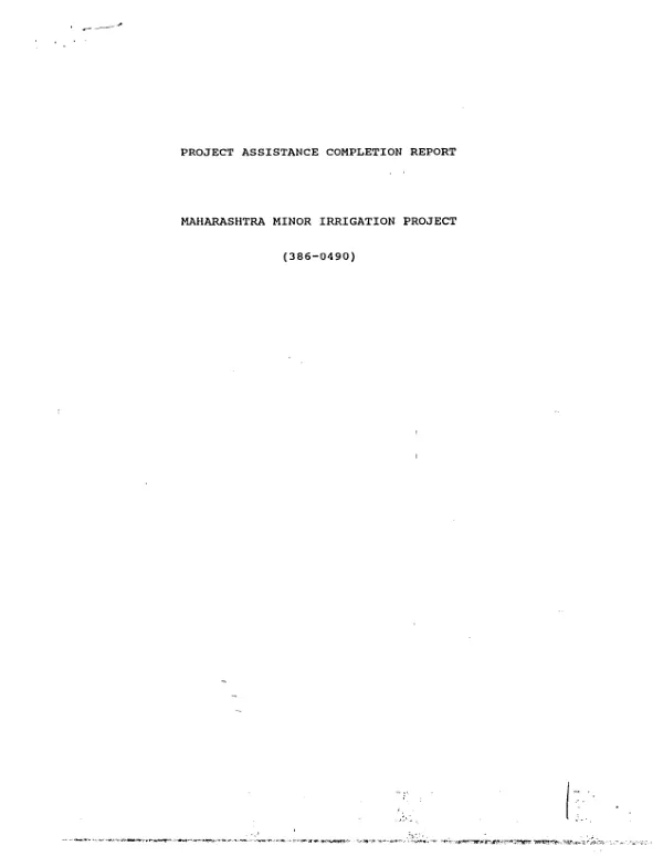 Project assistance completion report : Maharashtra minor irrigation project (386-0490)