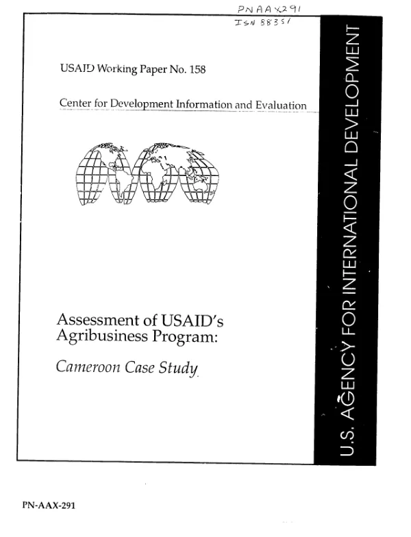 Assessment of USAID's agribusiness program : Cameroon case study