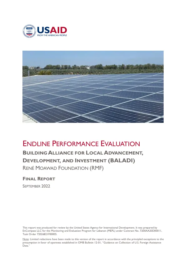 BALADI RMF - Endline Performance Evaluation