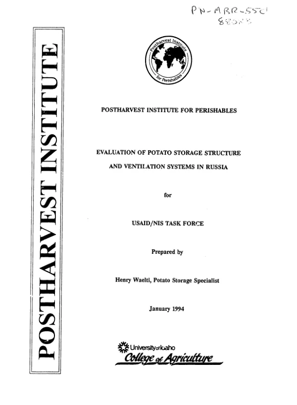Evaluation of potato storage structure and ventilation systems in Russia