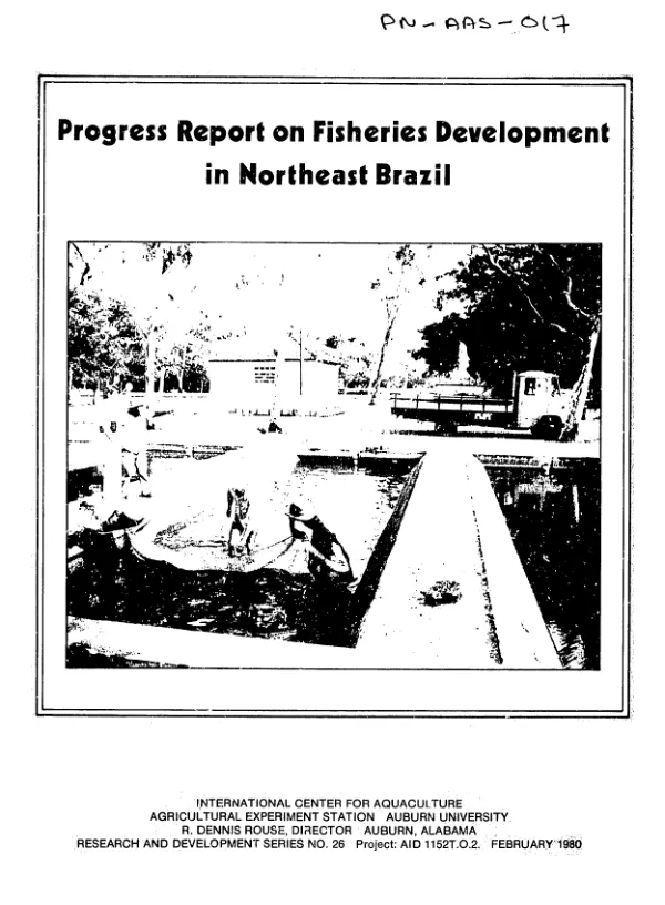 Progress report on fisheries development in Northeast Brazil