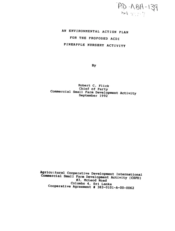 Report to USAID/G and AID/W on re-design of project paper for managed inputs and delivery of Agricultural Services Program for Small Farms Development in Ghana (MIDAS II)