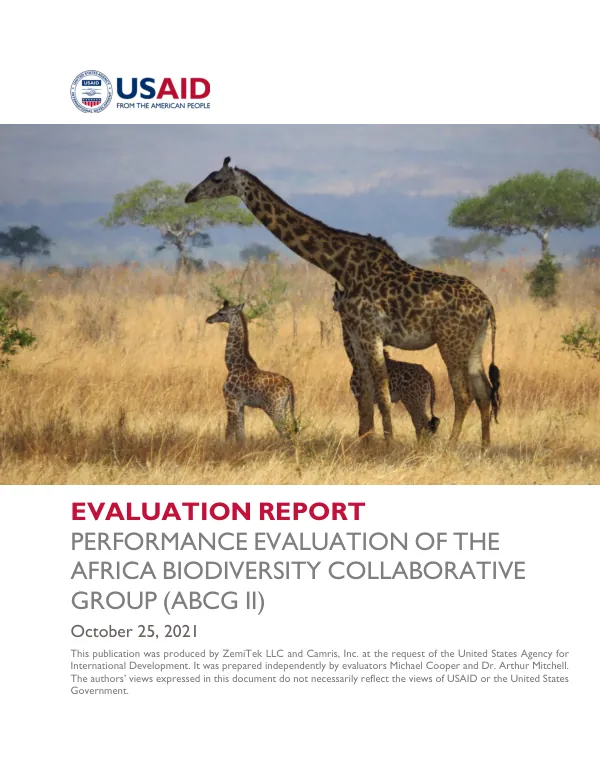 Performance evaluation of the Africa biodiversity collaborative group (ABCG II) : evaluation report