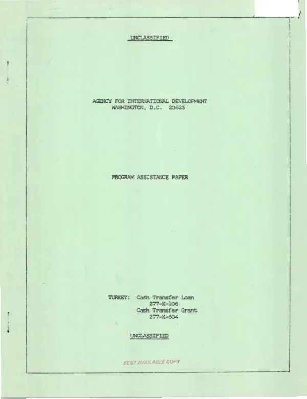 Program assistance paper