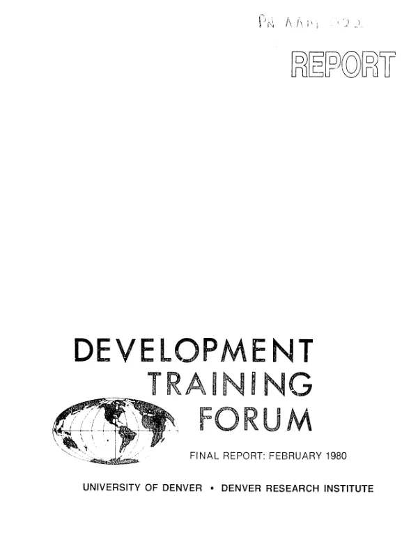 Enhancing the role of women in national development through development training programs : a report on the design of a technology transfer model using applied research institutes and women"s voluntary organizations
