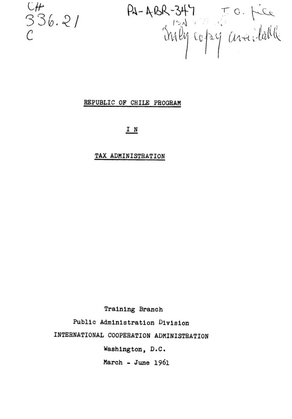 Republic of Chile program in tax administration