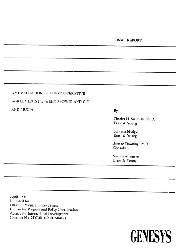 Evaluation of the cooperative agreements between PPC/WID and CID [Consortium for International Development and MUCIA [Midwest University Consortium for International Activities]